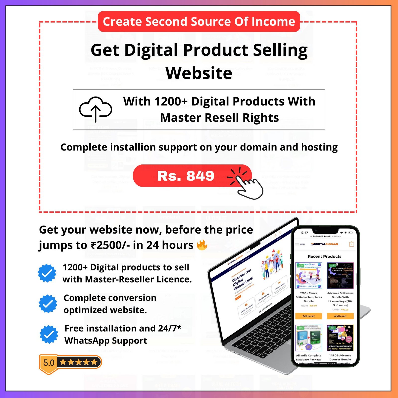 Instant Digital Product Selling Store
